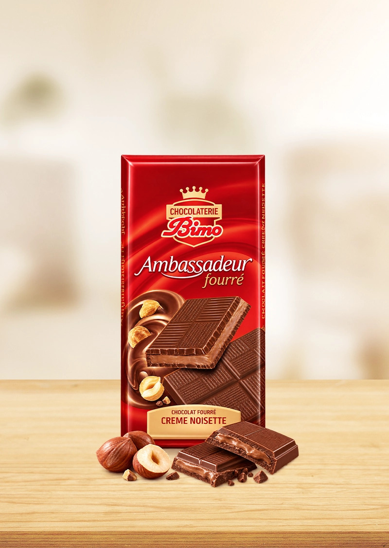 Ambassadeur fourré  Chocolat fourré à la crème de noisette