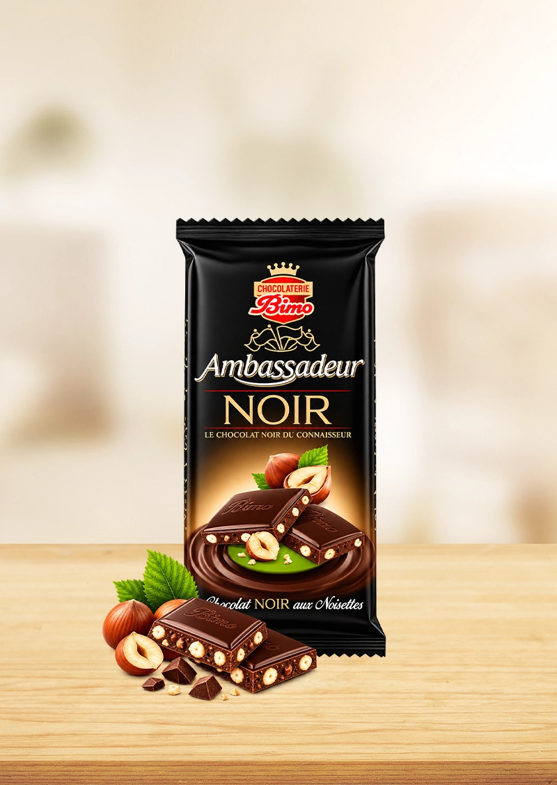 Ambassadeur noir aux noisettes Chocolat noir aux noisettes