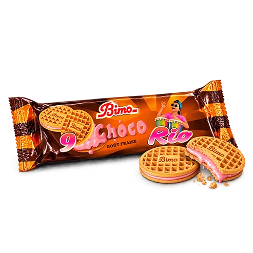 Choco Rio fraise Biscuits fourrés à la crème de fraise