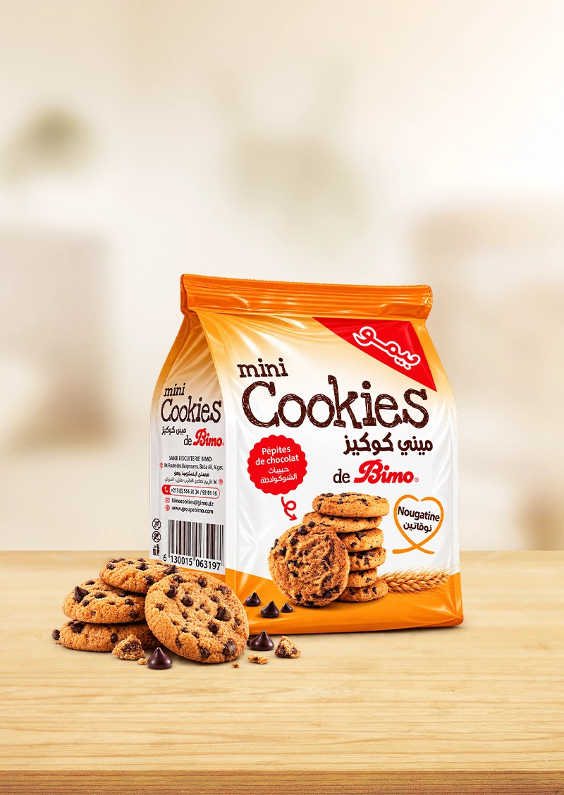 Mini cookies nougatine aux pépites de chocolat