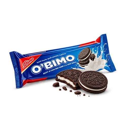 O’Bimo  Biscuits au cacao noir fourrés à la crème de vanille